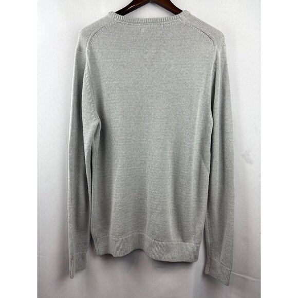 Men’s 1901 Large Light Grey V-Neck Sweater - Picture 3 of 5